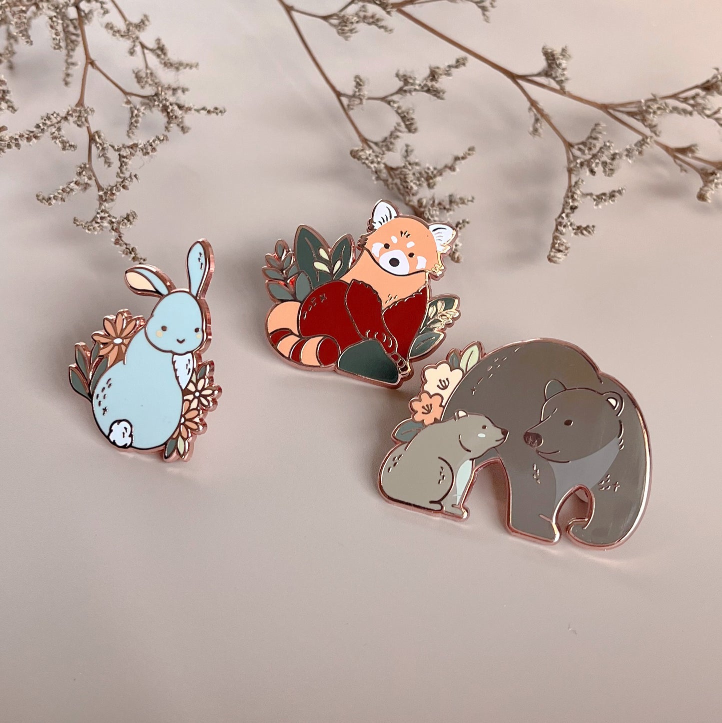 Forest Friends Enamel Pins Collector's Set of 3 (UP. $42)