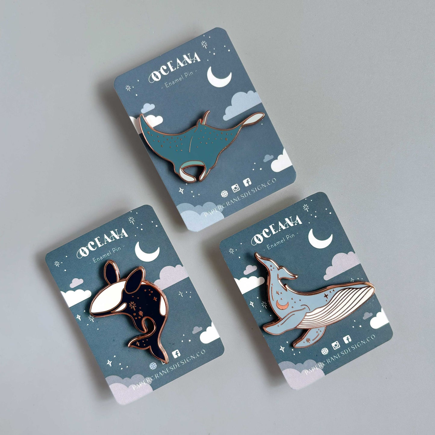 Oceana Enamel Pins Collector's Set of 3 (UP. $42)