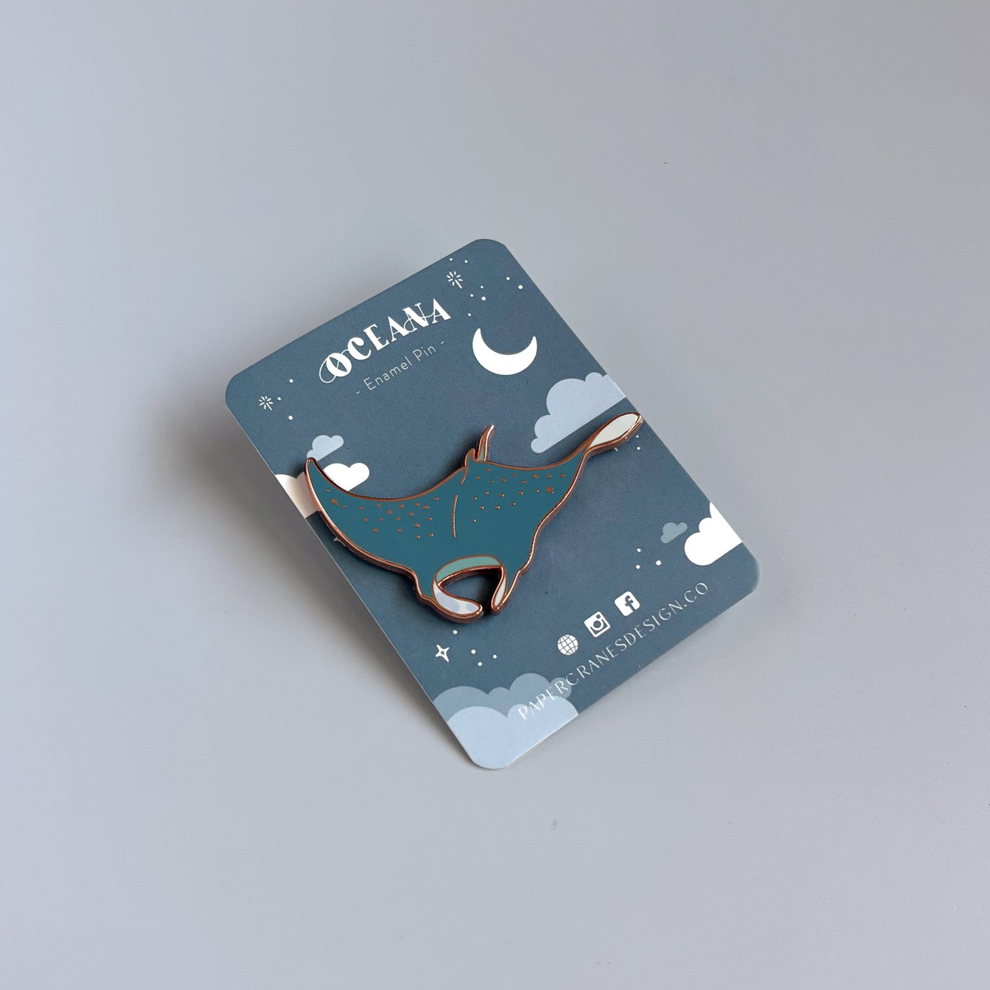 Oceana Enamel Pin | Manta Ray