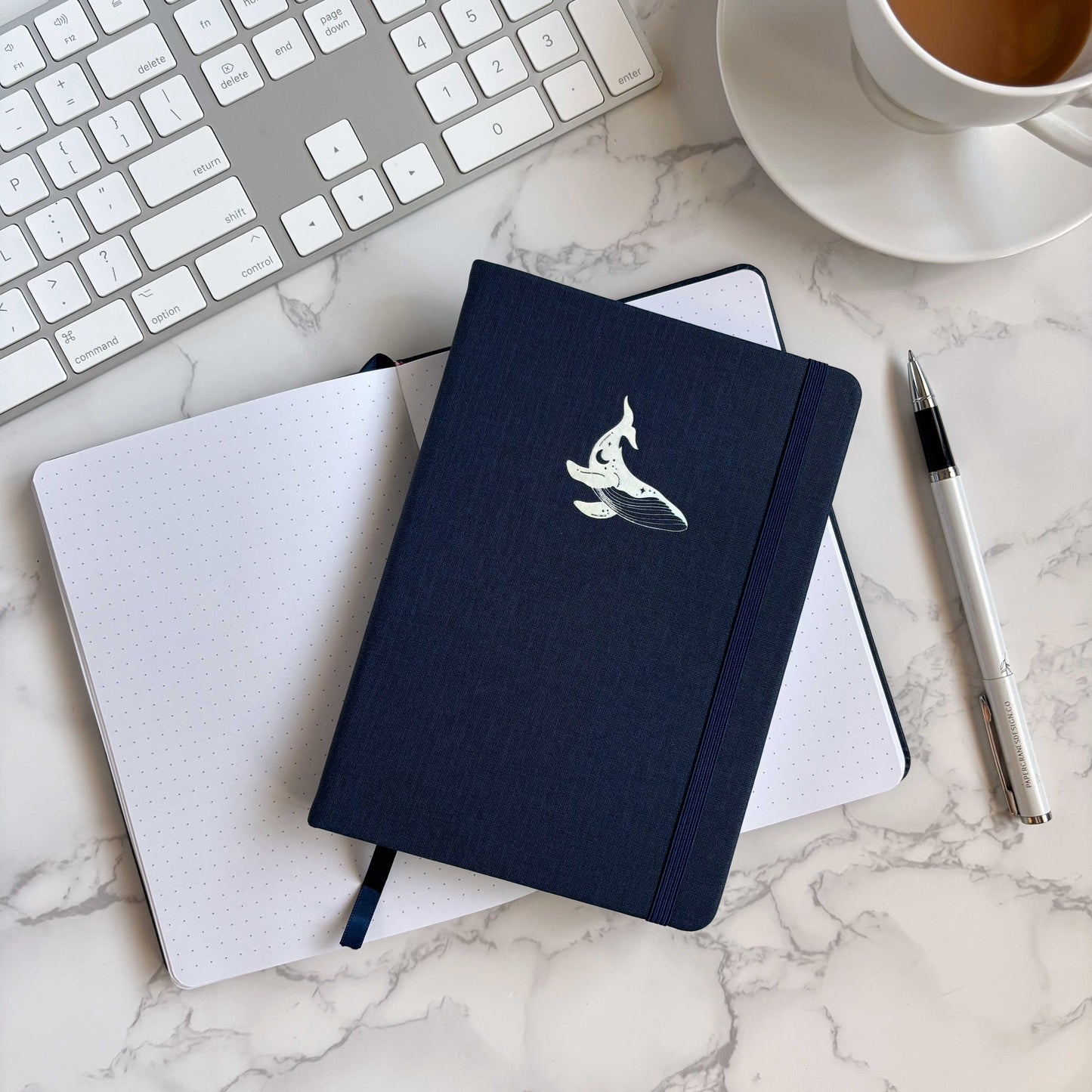 Humpback Whale | Linen B6 Dot-Grid Notebook