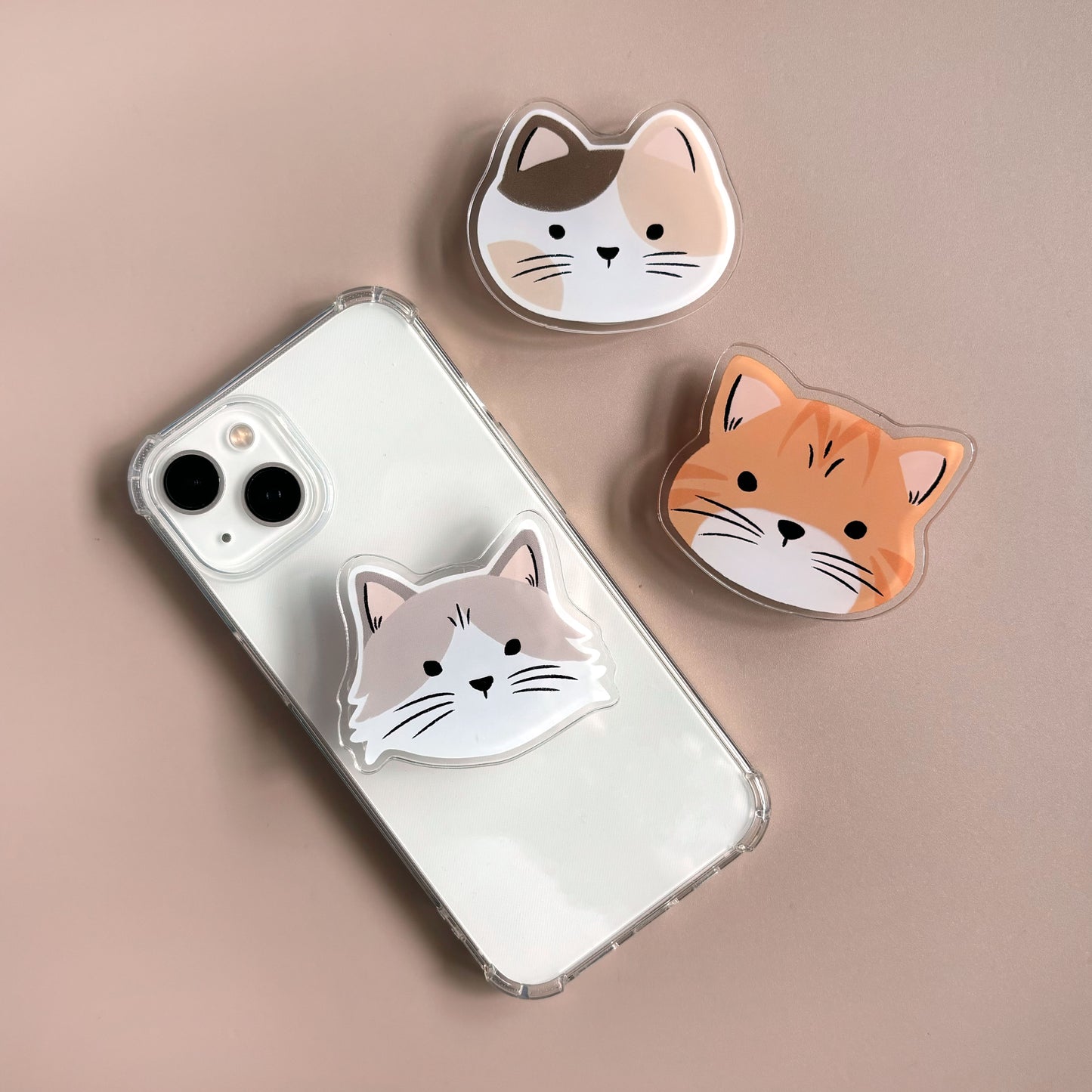 Cozy Kitty Acrylic Phone Grip