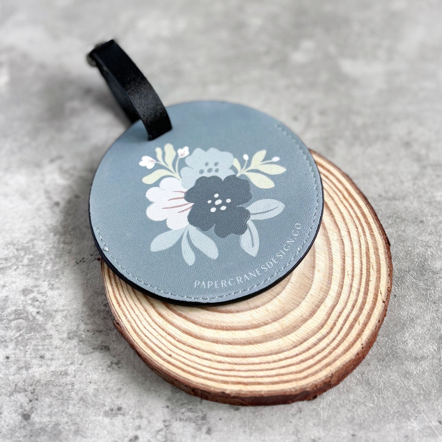 Winter Petals Luggage Tag