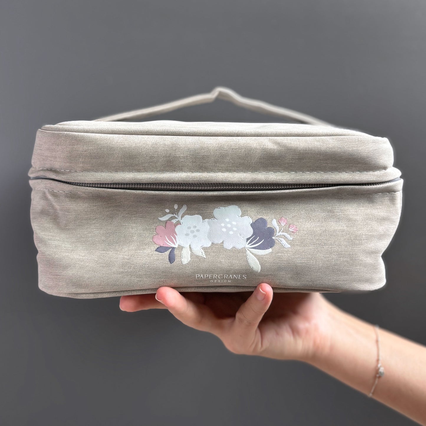 Winter Petals Travel Cosmetic Pouch