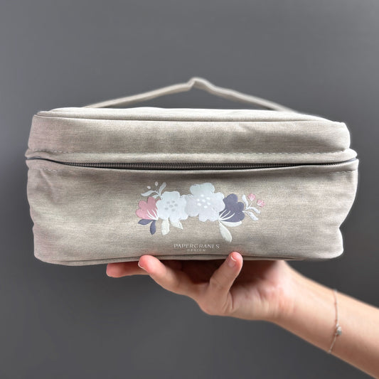 Winter Petals Travel Cosmetic Pouch