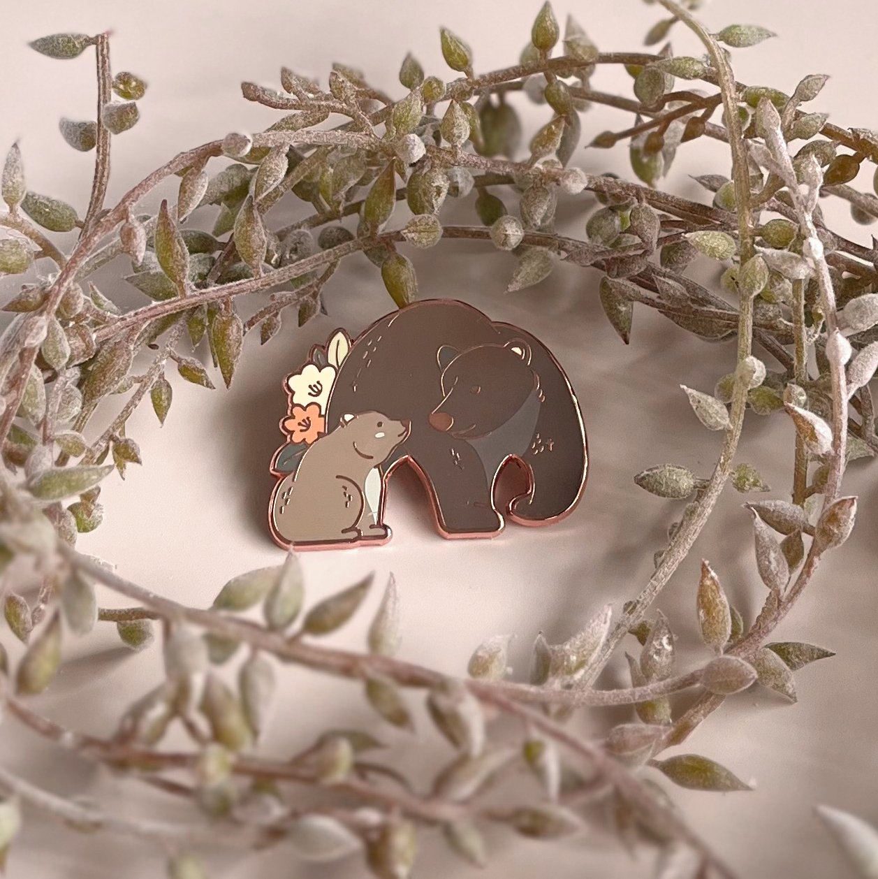 Forest Friends Enamel Pin | Mama Bear & Cub